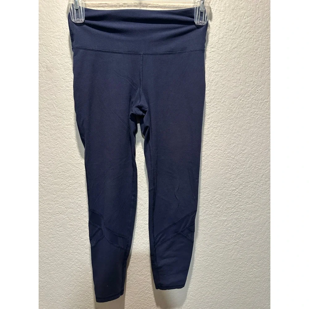 Old Navy‎ Active Balance Leggings Go-Dry Navy Blue Mesh Panel Womens Medium